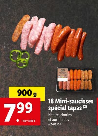 18 Mini-saucisses spécial tapas