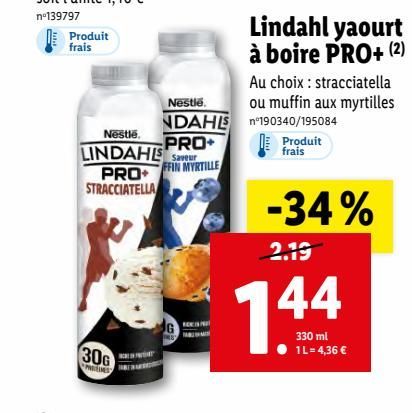 Lindahl yaourt à boire PRO+