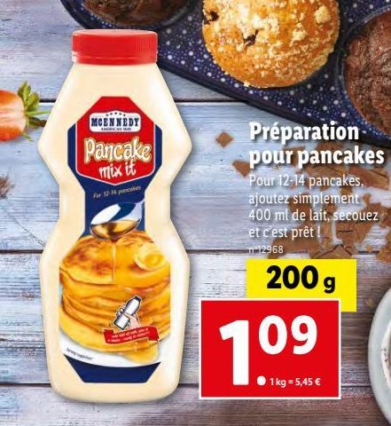 préparation pour pancakes