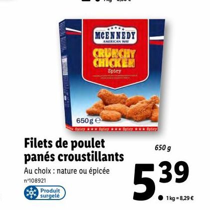 filets de poulet panés croustillants