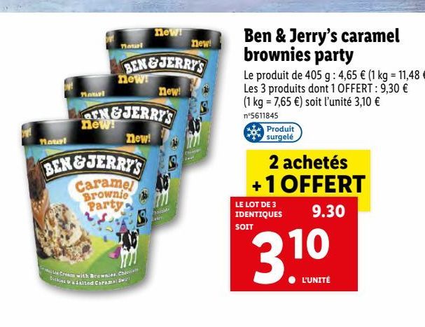 Ben & Jerry's caramel brownies party