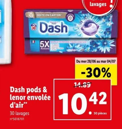 dash pods & lenor envolée d`air