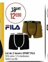 18090  12€90  fila  lot de 2 boxers sport fila 95% coton 5% elasthanne taille s au xxl 