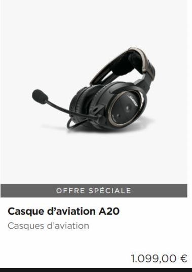 OFFRE SPÉCIALE  Casque d'aviation A20 Casques d'aviation  1.099,00 € 