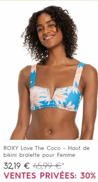 roxy love the coco - haut de bikini bralette pour femme  32,19 € 45,99 €* ventes privées: 30% 