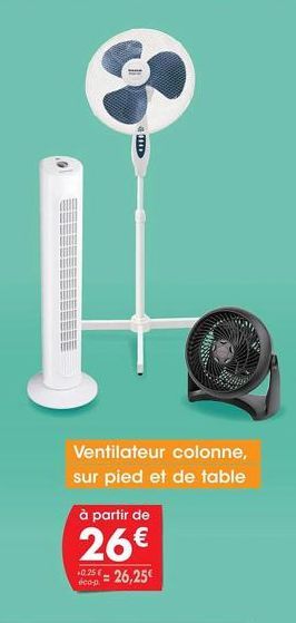 SHI  Ventilateur colonne, sur pied et de table  à partir de  26€  +0.25 = 26,25€ 