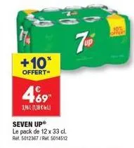 +10*  offert"  469  2,961 (1,18 €  seven upⓡ le pack de 12 x 33 cl.  rel. 5012367/ret 5014512 