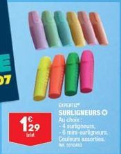 Lin  129  la lok  EXPERTI SURLIGNEURS Au choix: -4 surligneurs, -6 mini-urligneurs. Couleurs assorties 501043 