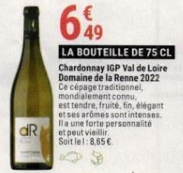 Chardonnay IGP Val de Loire Domaine de la Renne 2022
