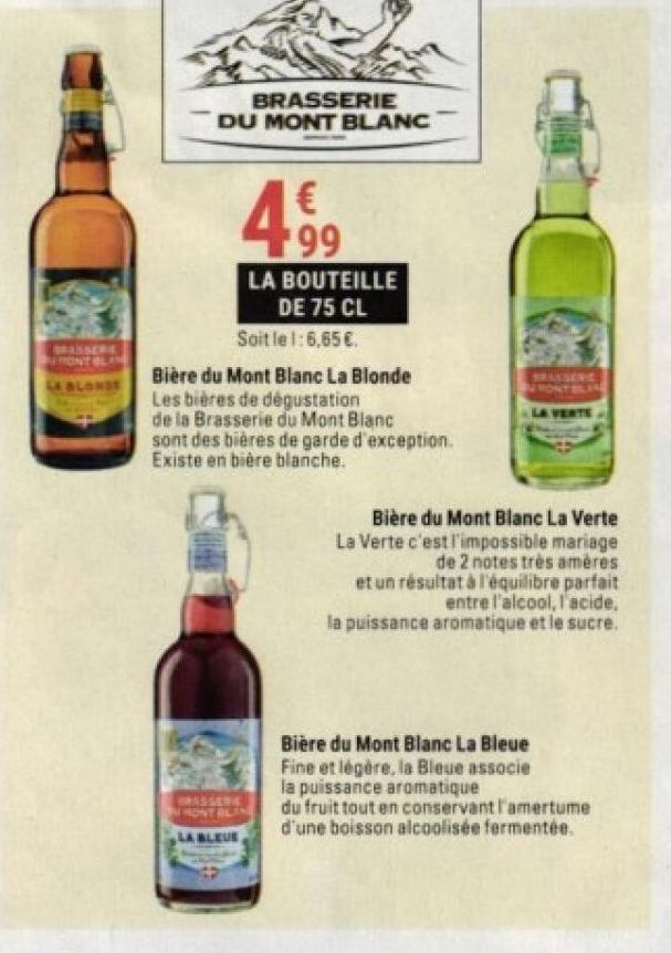 bières la bouteille de 75 cl