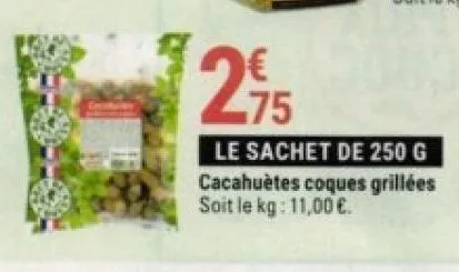 cacahuètes coques grillés