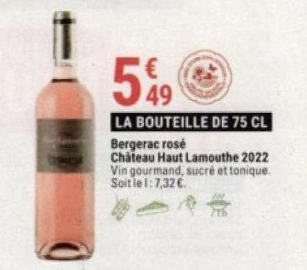 Bergerac rosé Chateau Haut Lamouthe 2022