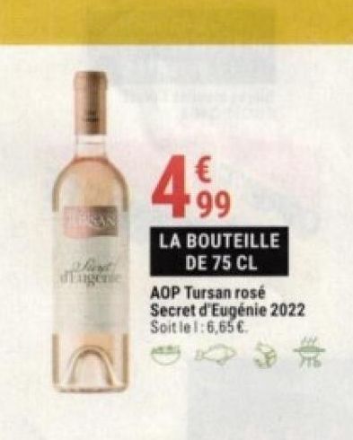 AOP Tursan rosé Secret d`Eugénie 2022