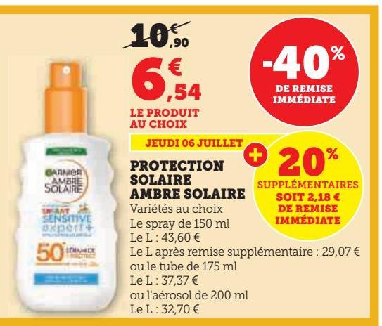 PROTECTION  SOLAIRE  AMBRE SOLAIRE