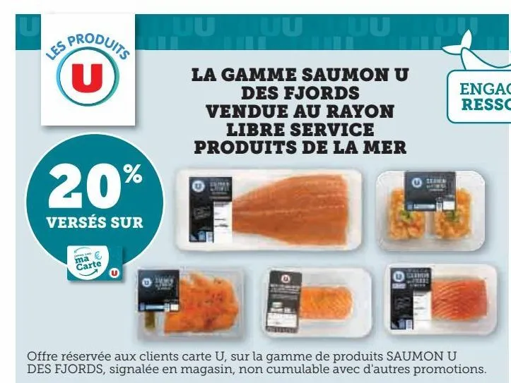 la gamme saumon u  des fjords  vendue au rayon  libre service  produits de la mer