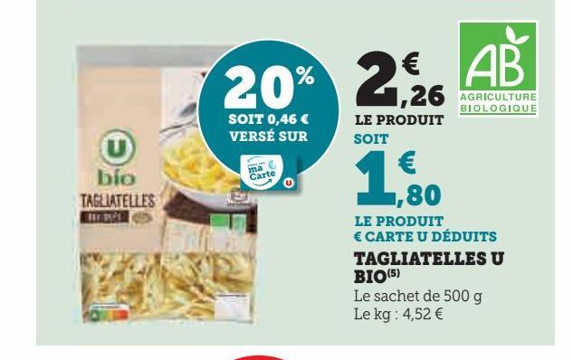 TAGLIATELLES U  BIO