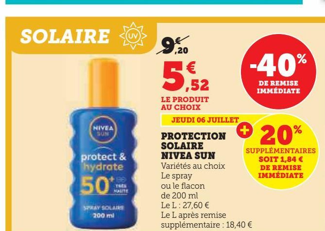 PROTECTION  SOLAIRE  NIVEA SUN