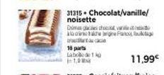 15 parts  31315. Chocolat/vanille/  noisette  Doine coaclei thoonk vள……  ege  ca  11,99€ 