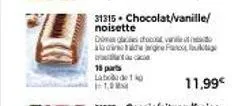 15 parts  31315. chocolat/vanille/  noisette  doine coaclei thoonk vள……  ege  ca  11,99€ 