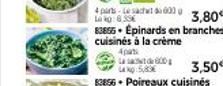 4 part-ac003,80€  Lokg: 8.33€  83855 Épinards en branches cuisinés à la crème  3,50€ 