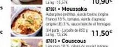 87951. moussaka autres pro franc 18% m  e3%acto of 34 par lata de 850 lag: 150€  11,50€ 