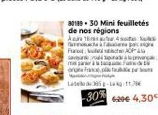 30189-30 Mini feuilletés  de nos régions  Aure18s aute 4 st  famouche à  France: Vetschen AOPAS  avarro mparirà la baga  ore France, plata  ne parc signe  par  La tela do 325g-Lokg:11,78€  Fans de b p