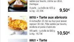 9,50€  85703. tarte aux abricots anishiter 25 res four  par  30 opedico  48 part-laba 5600 lekg 1875  10,50€ 