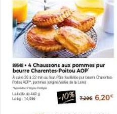 Lab 4400 Lokg: 14/20  33548 4 Chaussons aux pommes pur beurre Charentes-Poitou AOP Aca2022for Patie puber Cha RADP, plan  -10% 