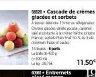 58520 cascade de crèmes glacées et sorbets arcs 10m cavango, casad spistacà a cretalhe crons franc plan fru 50% munased cas 14-6 parts la de 400  630 lekg:28.75€  11,50€ 