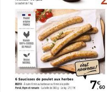 saucisses de poulet Persil