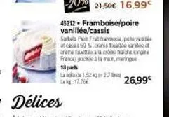 45212. framboise/poire vanillée/cassis  sarbata  fratta peva  50 %.  crer à franc poche la mam 13 part  1522326,99€ 