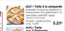 32227 tarte à la savoyarde atau gun ponmis de ore 18 %, un 11% are are cos40",  34-laba 530g  lokg: 15,70€  5,20€ 