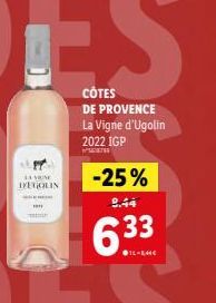 NE  IYEGOLIN  DE PROVENCE La Vigne d'Ugolin 2022 IGP  -25%  9.44 