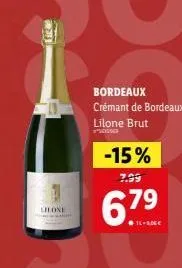 1  lione  bordeaux crémant de bordeaux lilone brut  -15% 7.99  6.7⁹ 