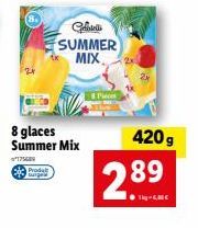 Produl  wungele  8 glaces Summer Mix  175689  Gelbtell SUMMER MIX  Pieces  420 g  289  . 