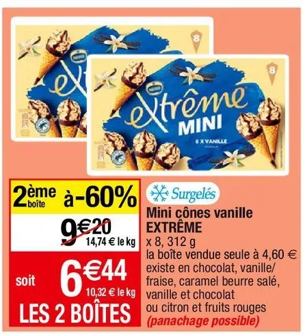 cônes à la vanille extrême