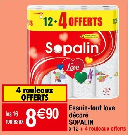 Promo Essuie-tout Love Décoré Sopalin chez Migros France