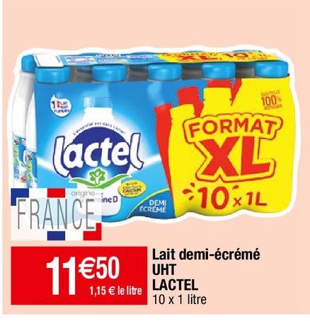 lait demi-écrémé Lactel
