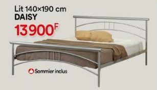 Lit 140x190 cm DAISY  13900F  Sommier inclus 