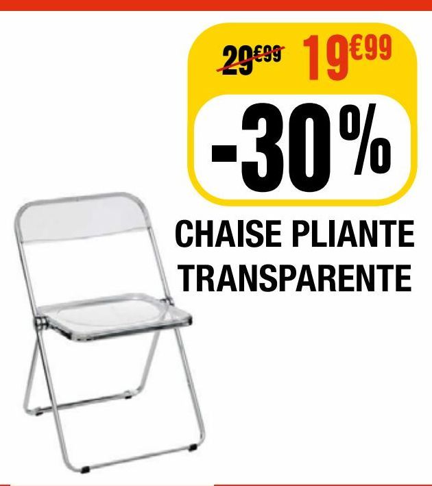 chaise pliante transparente