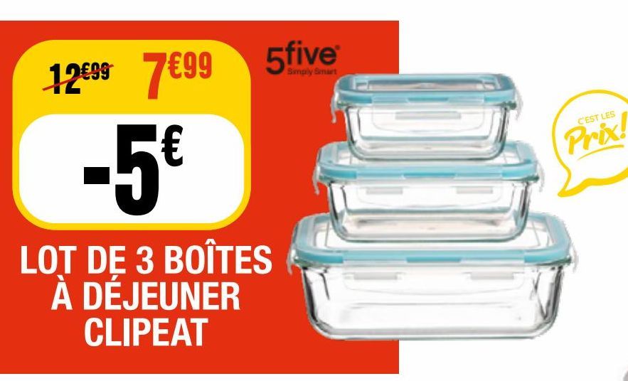 Lot de 3 boîtes à dejeuner clipeat