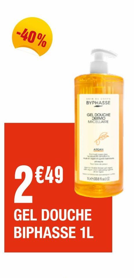 gel douche biphasse 1L