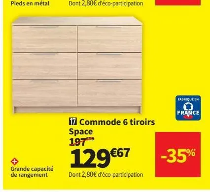 commode 6 tiroirs space