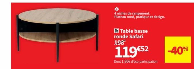 table basse ronde Safari