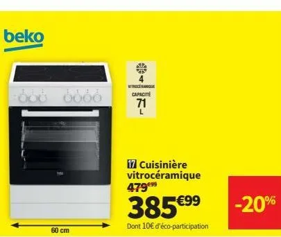 cuisinière vitrocéramique 