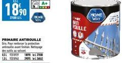 8.51  18%0  TULE L  PRIMAIRE ANTIROUILLE Gris. Pour forcer la protection antiulle avant Snition Nettoyage des outils a salvat  4.549 19  1.56 1 299952443  HOME WW  RITI POUILLE  90  HOME WAY 