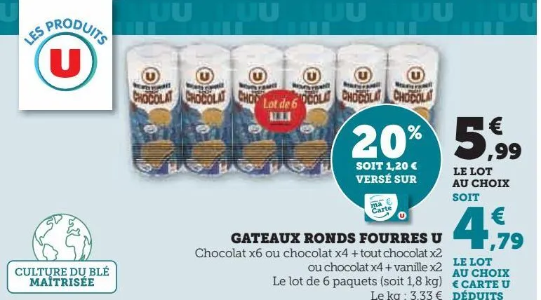 gâteaux ronds fourrés u