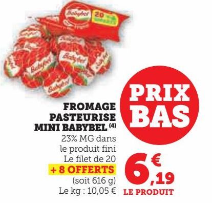 fromage pasteurise mini Babybel 