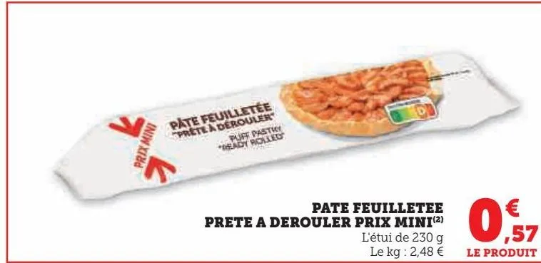 pâte feuilletée prete a derouler prix mini