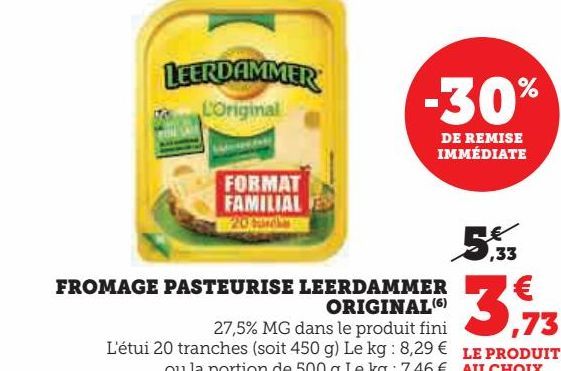 fromage pasteurise Leerdammer original